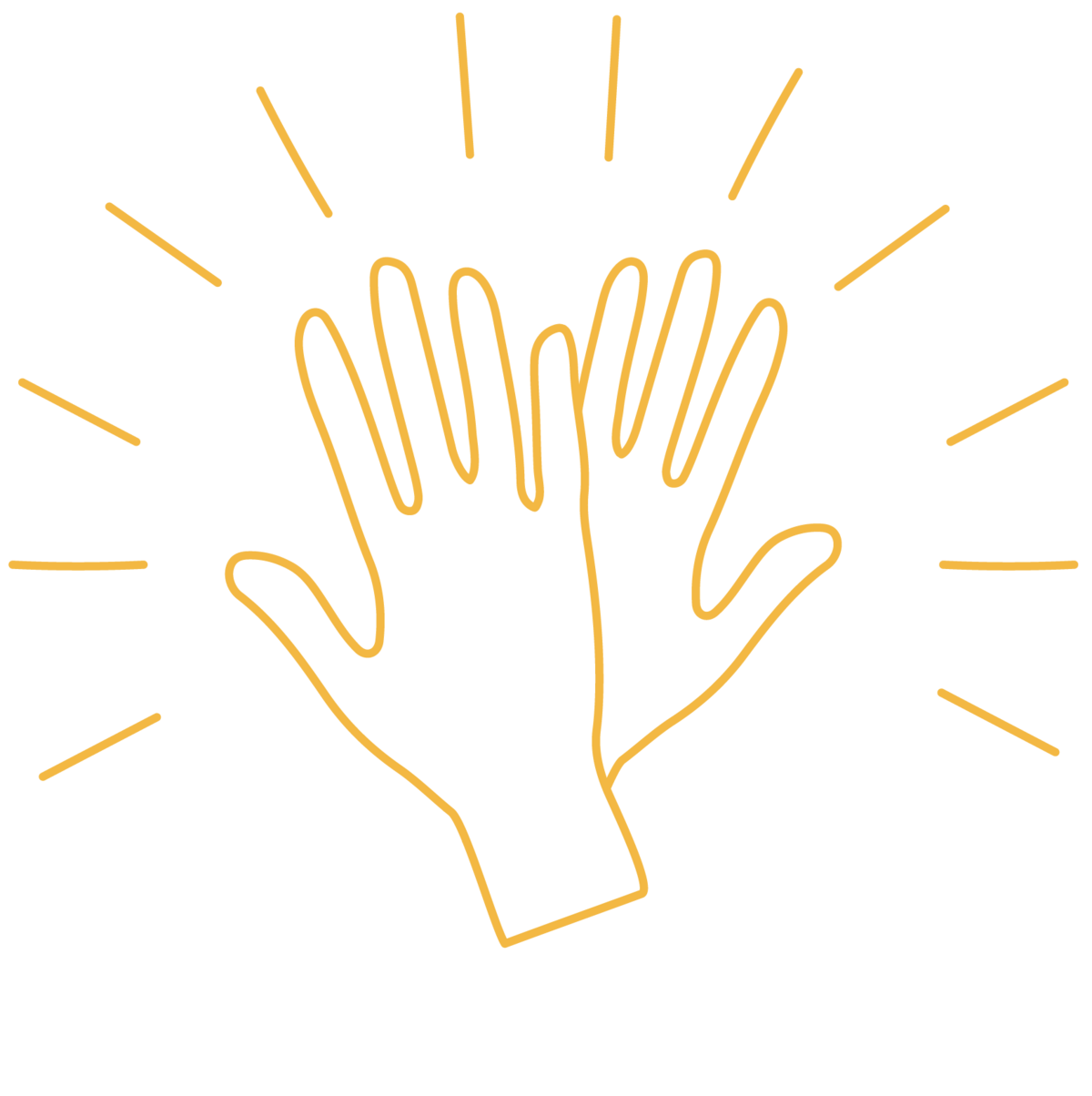 Icon of two hands high fiving