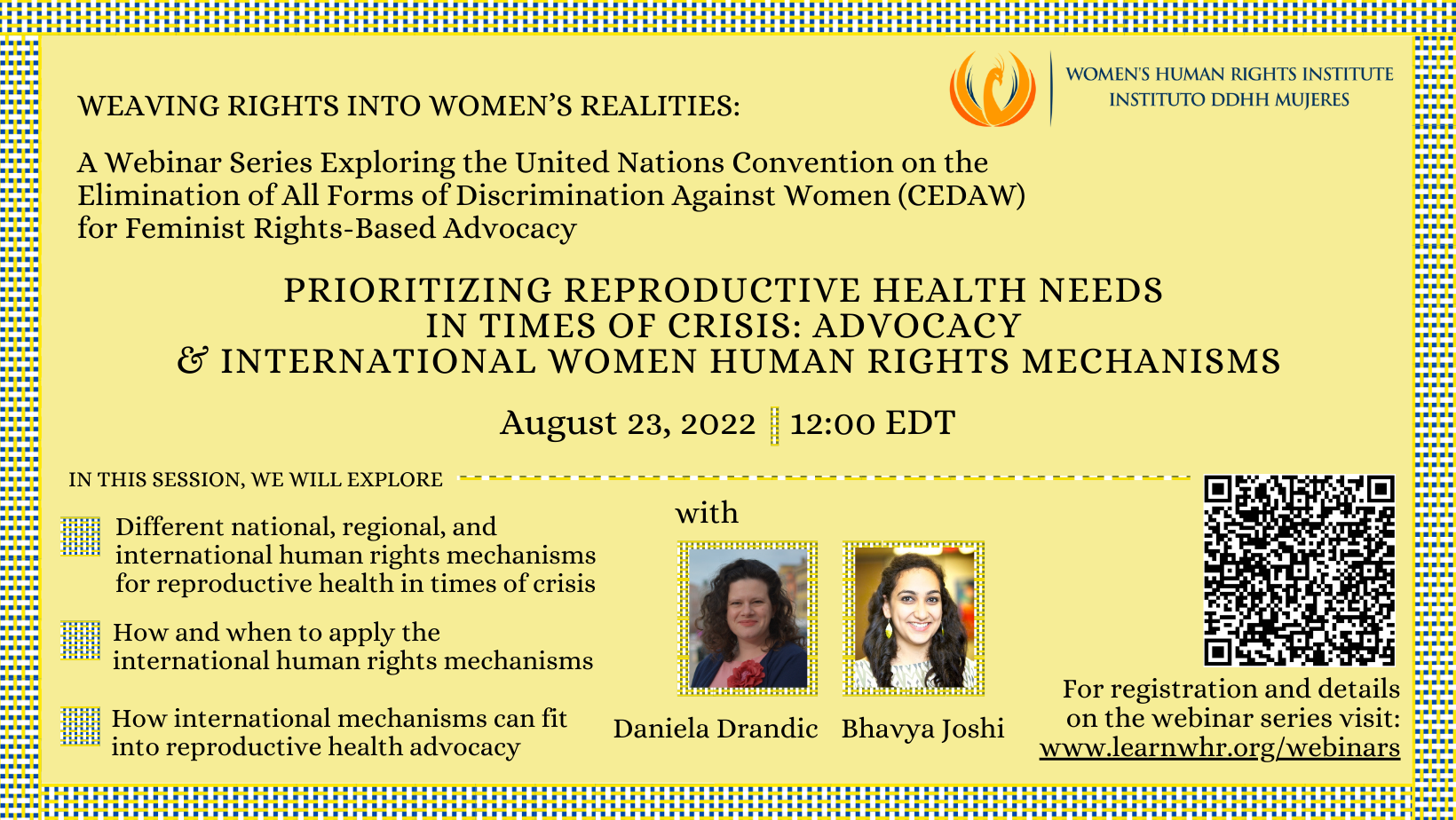 Announcement of webinar series that explores the many facets of CEDAW as a framework and tool for feminist rights-based advocacy!